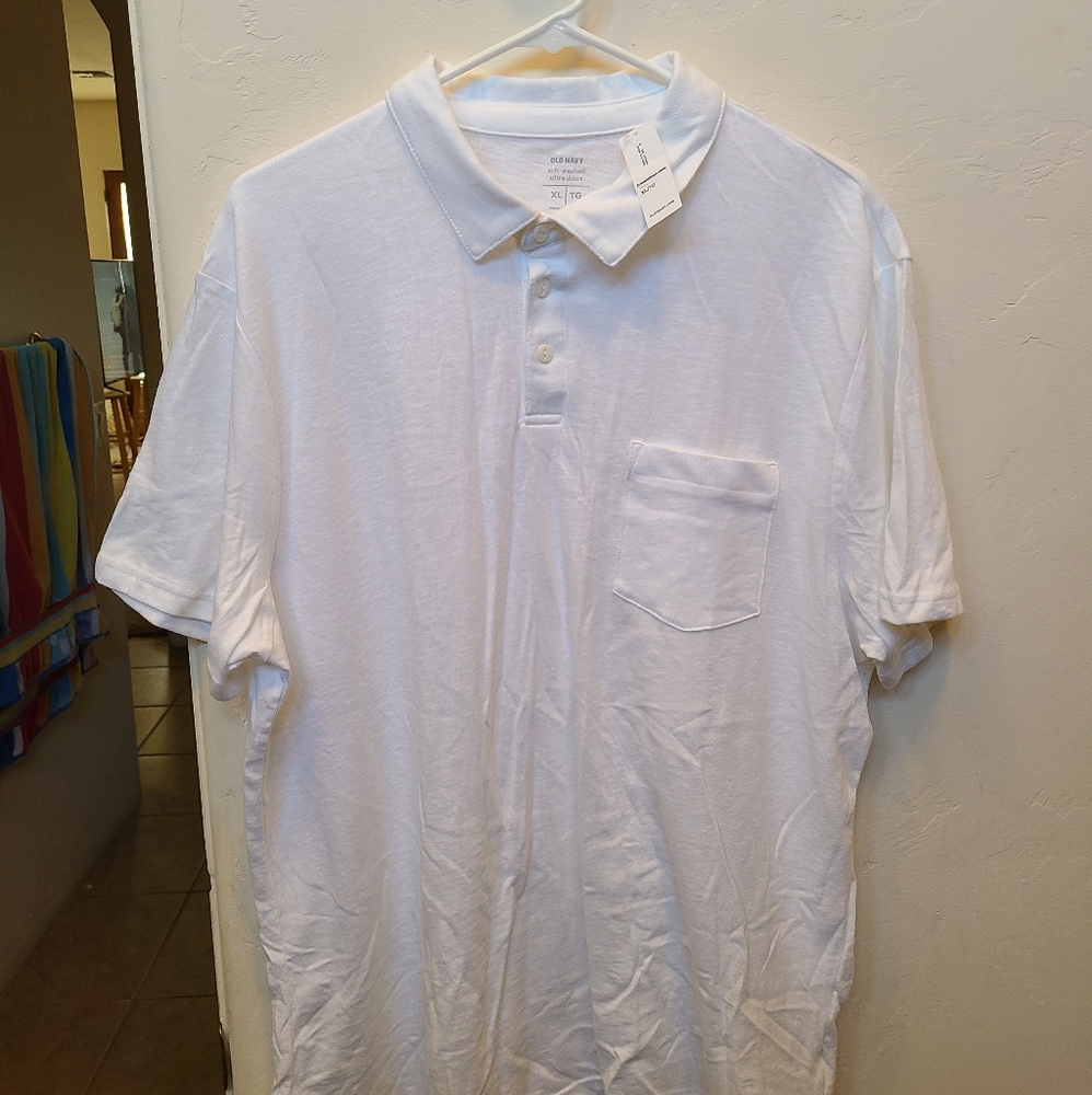 Old Navy White Soft Washed Polo NWT